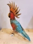 Метална градинска декорация – цветен папагал, снимка 4