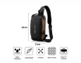 Мъжка чанта за през рамо, Crossbody, с USB поддръжка за зареждане, джоб против кражба, водоустойчивa, снимка 3