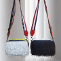 Атрактивна спортно-елегантна дамска чанта  21 x 14.5 x 11 cm Цветове: бял,черен,бежов, снимка 1 - Чанти - 44806420