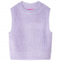 Детски пуловер елек, плетен, светлолилав, 116(SKU:14546