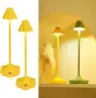 Комплект 2 безжични LED лампи с форма на цвете, горчично жълти, снимка 1