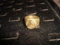СТАР ПОЗЛАТЕН БРОНЗОВ ПРЪСТЕН МЕРЦЕДЕС МАСИВЕН МАЙСТОРСКА ИЗРАБОТКА РЯДЪК 74141, снимка 7