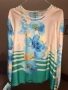 Копринена блуза с синьо-зелен принт на марката Credo, снимка 3