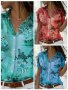 Дамска модна риза с къс ръкав. Големи размери, 3цвята - 023, снимка 1 - Ризи - 41344680