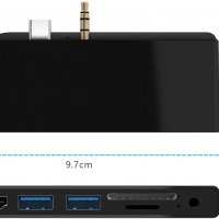 Докинг станция Surface Go 1/2/3 Hub, 4K HDMI, 2xUSB 3.0 порта, 3,5 мм, четец SD/TF карта, снимка 9 - Други - 40202780