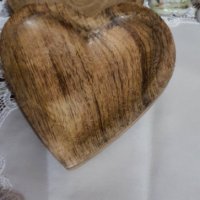 Дървени  купички сърца, снимка 3 - Декорация за дома - 44489776