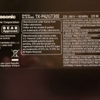 Телевизор Panasonic VIERA TX-P42GT30E FULL HD плазмен 3D технология, снимка 10 - Телевизори - 39067238
