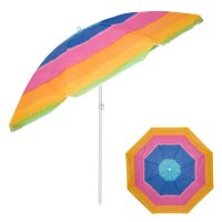 Плажен чадър 1.80м, Шарен със син гръб, снимка 3 - Други - 41360228