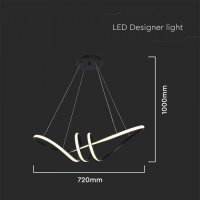 LED Полилей 24W Черен Топло Бяла Светлина, снимка 5 - Полилеи - 41394789