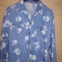 Дамска дънкова риза Springfield, размер 40, снимка 1 - Ризи - 44271084
