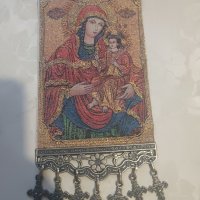 Тъкана Икона Света Богородица , снимка 5 - Икони - 40846448