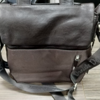 Мъжка чанта естествена кожа и текстил, снимка 1 - Чанти - 36249945