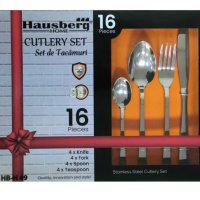 Комплект прибори за хранене Hausberg HB-H49, 16 броя, снимка 3 - Прибори за хранене, готвене и сервиране - 40584979