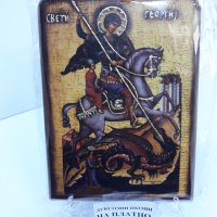 Свети Георги Победоносец - Луксозна стилна красива икона на платно, снимка 1 - Икони - 40527997