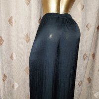 Bershka M Черен широк панталон с цепка до талията, снимка 5 - Панталони - 42265726