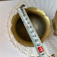 Прекрасен комплект от латиера и захарница от месинг, с маркировки от Англия, снимка 6 - Антикварни и старинни предмети - 41914382