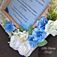 Покана в рамка с нежни цветя и осветление към кума или кум, снимка 9 - Подаръци за сватба - 42512949