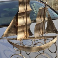 Стойка за бутилка с форма на кораб с платна, яхта, метална фигура - голяма от метал, снимка 13 - Други - 34721846
