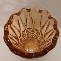 Винтидж стъклена ваза в розово злато, снимка 5 - Антикварни и старинни предмети - 40209238