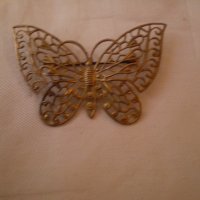 Ретро брошка филигран Пеперуда, снимка 1 - Други ценни предмети - 33987272