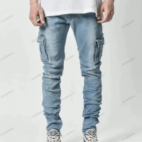 Нов стил мъжки тесни дънки със странични джобове, 2цвята - 023, снимка 2 - Дънки - 39286924
