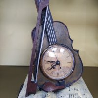 Декорация музикални инструменти- Цигулка часовник върху книга с ноти , снимка 8 - Декорация за дома - 41145031