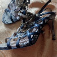 Елегантни кожени сандали на ток , снимка 5 - Дамски елегантни обувки - 42539603