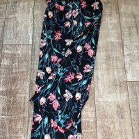 Нов спортно елегантен панталон флорален десен градински цветя XL ХЛ , снимка 8 - Панталони - 41352183