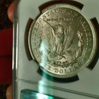 Сребърен Морган долар 1921г. MS 62, снимка 4 - Нумизматика и бонистика - 41579137
