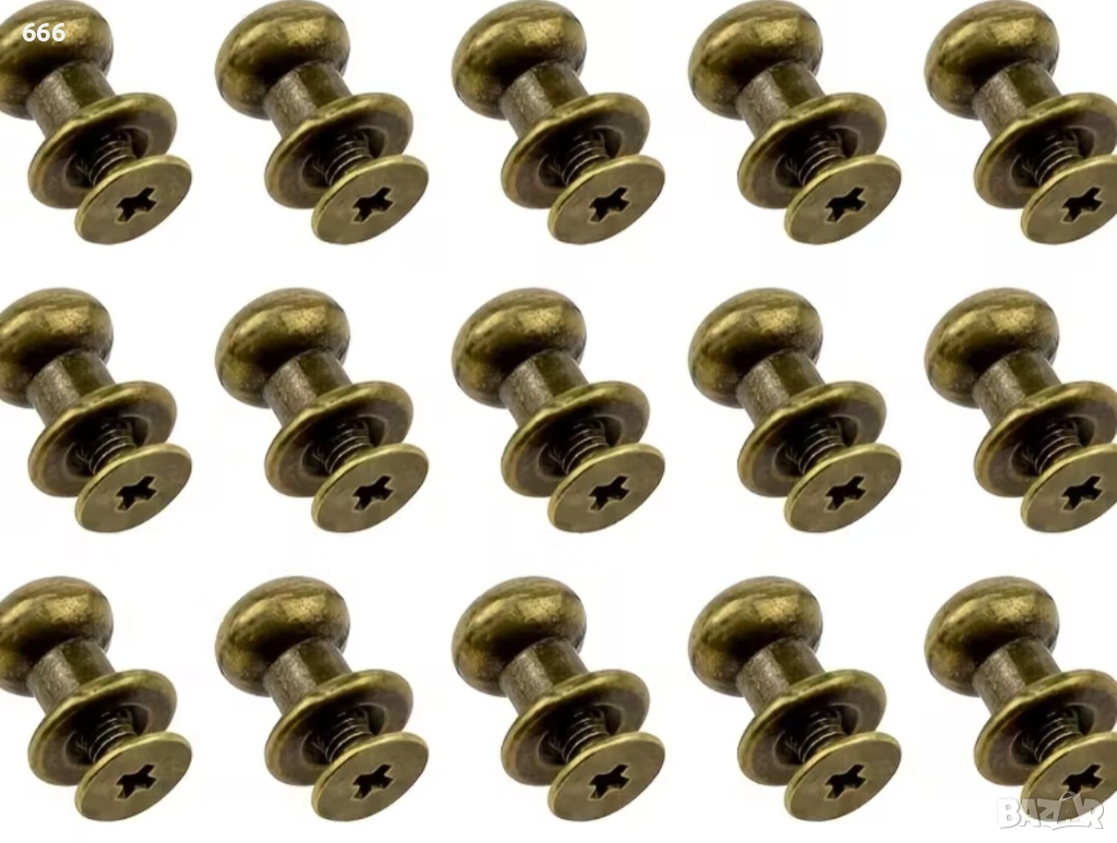50 бр нитове с топче и винт за закопчаване 12mm, снимка 1