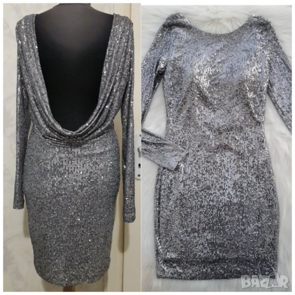 Блестяща рокля с паети и гол гръб размер М , снимка 1