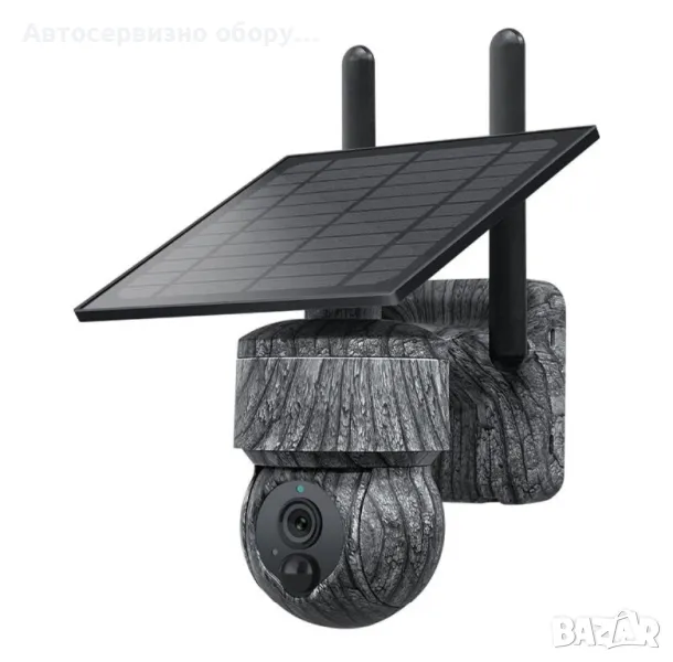 WIFI Безжична PTZ соларна камера 4G SIM със слънчев панел 8MP, снимка 1