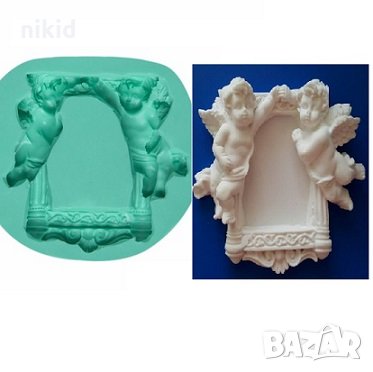 2 хванати Ангела на рамка силиконов молд форма калъп гипс шоколад фондан, снимка 1