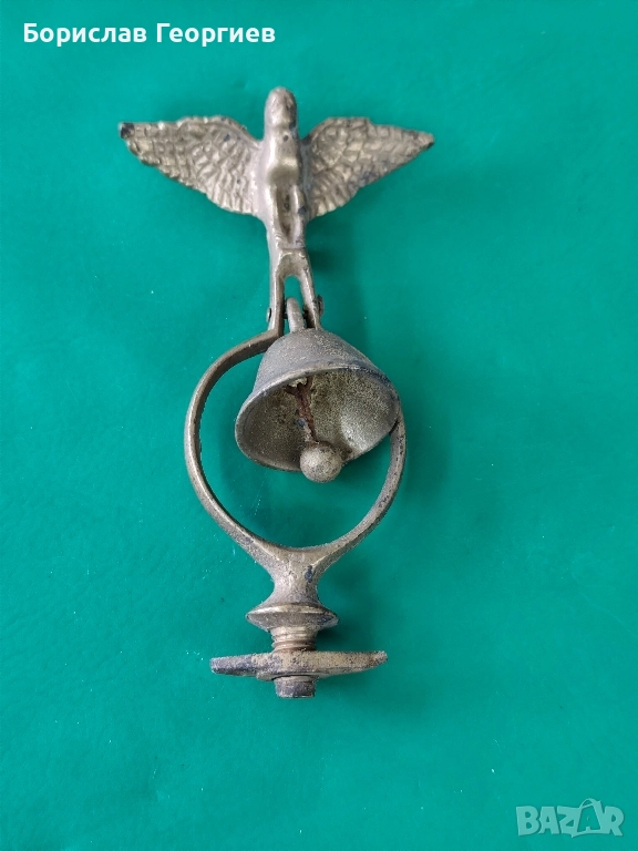 ЗВЪНЧЕ КАМБАНКА НАКИТ ЗА КОН СБРУЯ СТАРИННА БРОНЗ ОРЕЛ АПЛИКАЦИЯ, снимка 1