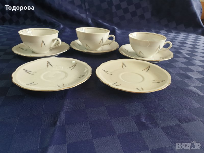 Порцеланов троен сет за кафе,чай , снимка 1