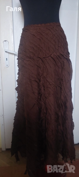 Дълга кафява пола размер М , снимка 1