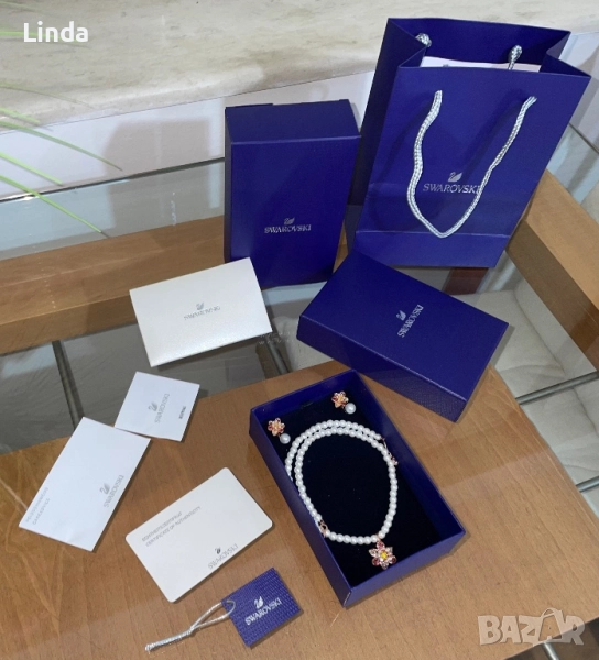 Колие и обеци Swarovski, снимка 1