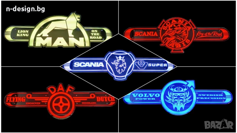 Светеща Огледална Led табела за камион- МАН / ВОЛВО / ДАФ / СКАНИЯ, снимка 1