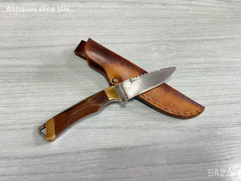 Кован нож за дране с кожена кания. №3827, снимка 1