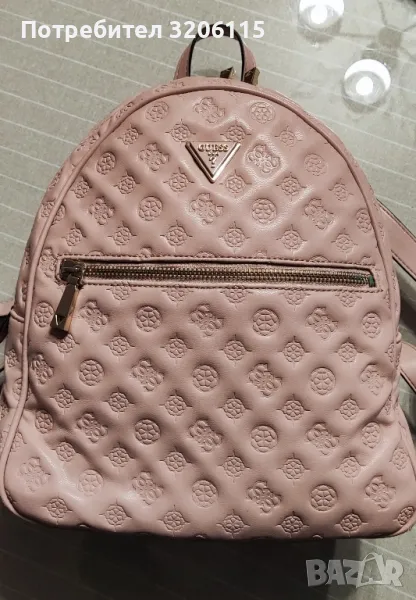  Раница Guess в розов цвят (pale rose). Размери голям, събира А4, снимка 1