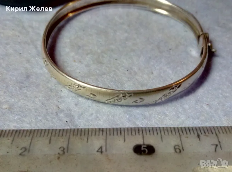 Стара СТИЛНО РЪЧНО ОРНАМЕНТИРАНА РЕТРО АРТ СРЕБЪРНА ГРИВНА СРЕБРО 925 МАЙСТОРСКА ИЗРАБОТКА 49296, снимка 1