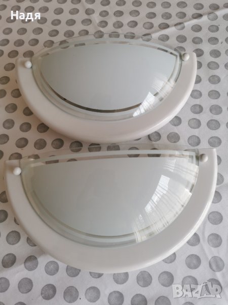 2 бр.бели плафони с матово стъкло, снимка 1