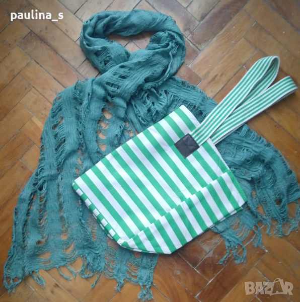 Чанта за плаж или за покупки с подарък шалче , снимка 1