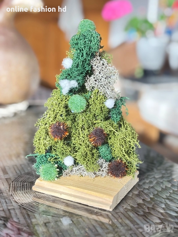 Коледен съвенир елхичка със скандинавски мъх, снимка 1