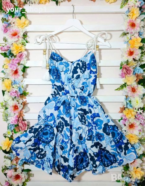 2 цвята свежа дамска къса рокля , снимка 1