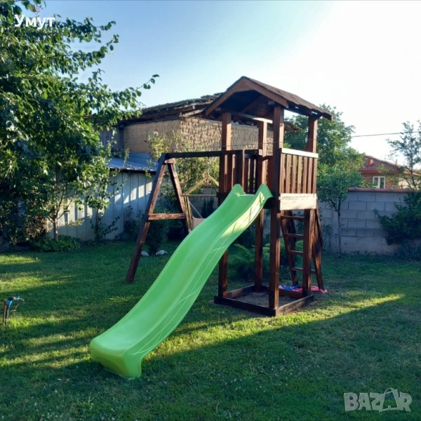 Детска къщичка с пързалка и люлка , снимка 1