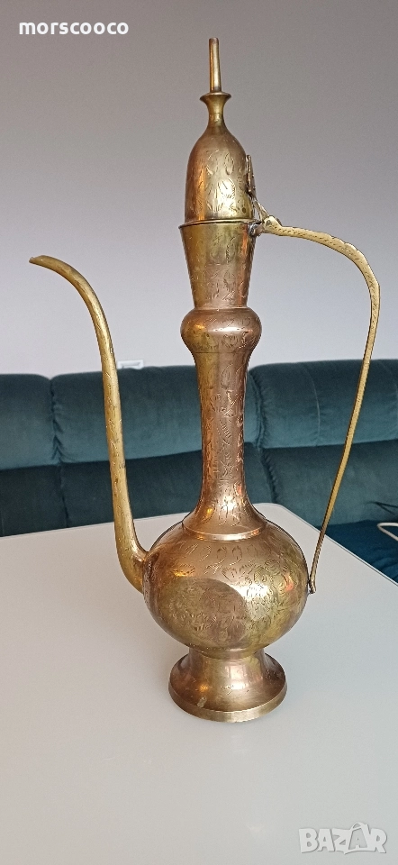 Персийска бронзова кана за ракия,ибрик - Aftaba , снимка 1