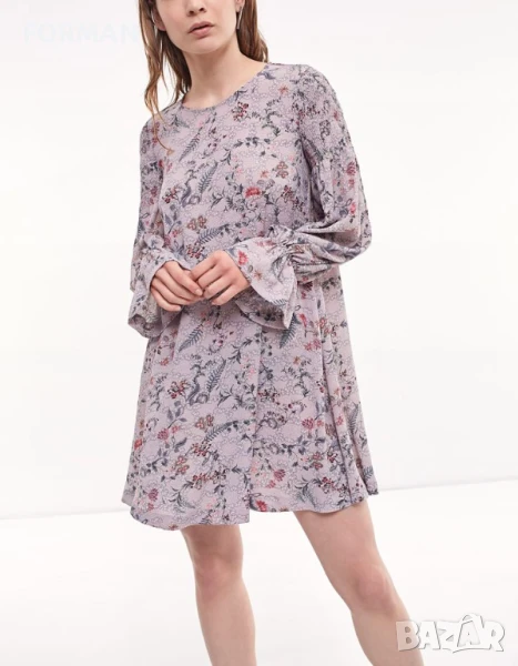 СУПЕРТЪНИЧКА и МНОГО ЛЕКА рокля в нежен розов цвят на цветчета, снимка 1