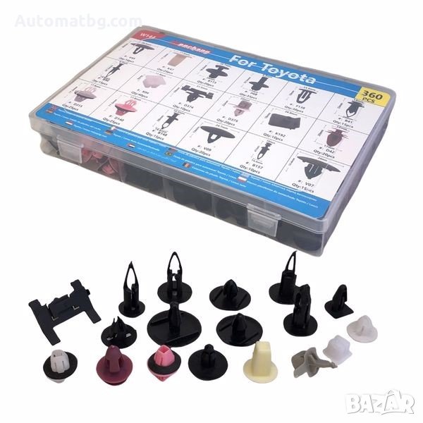 Щипки за интериор Automat, За Toyota, Кутия, 360бр, снимка 1