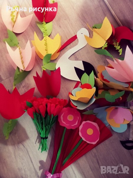Огромна пролетна украса ръчна изработка , снимка 1